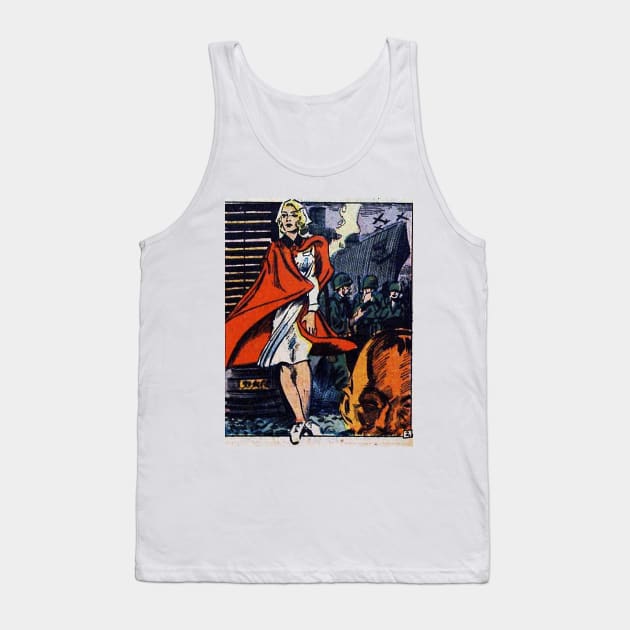 Comic book Army Nurse Tank Top by Comic Dzyns